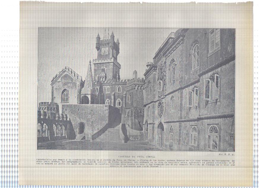 Lamina/sheet/feuille numerada 325/326: Castillo de Pena en Cintra y Claustro Real del Monasterio de Batalha