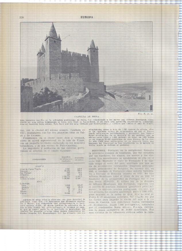 Lamina/sheet/feuille numerada 327/328: Claustro Real del Monasterio de Batalha y Castillo de Feira