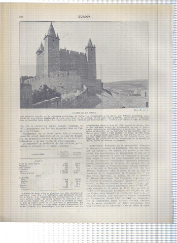 Lamina/sheet/feuille numerada 327/328: Claustro Real del Monasterio de Batalha y Castillo de Feira