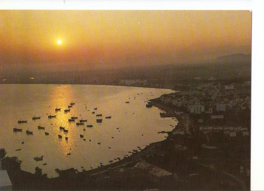 Postal 031219 : Costa Brava Rosas. Puesta de sol en la bahia