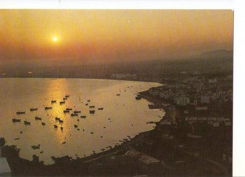 Postal 031219 : Costa Brava Rosas. Puesta de sol en la bahia