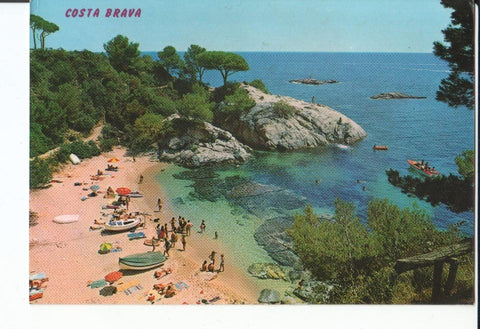 Postal 017000: COSTA BRAVA - Paisaje y Tipismo Espanol Vista de Playa