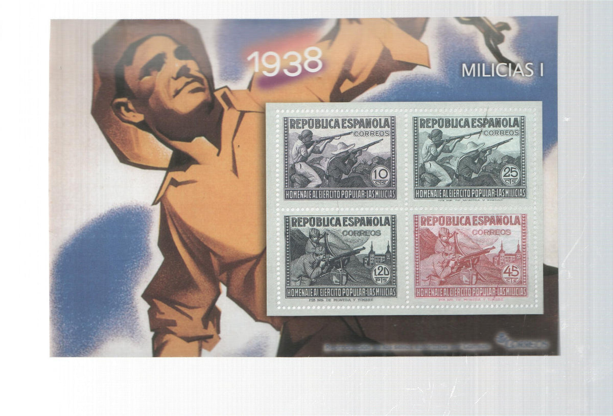 La Guerra Civil Española en sellos de correos: Juego 4 sellos 1938: Milicias I