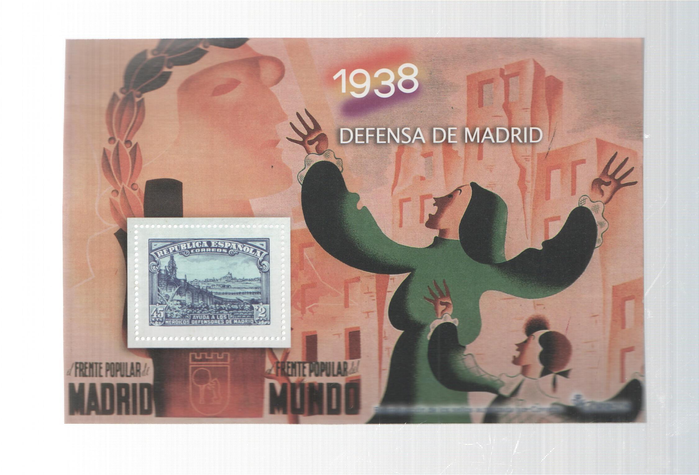 La Guerra Civil Española en sellos de correos: Juego 1 sellos 1938: Defensa de Madrid