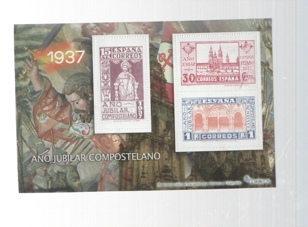 La Guerra Civil Española en sellos de correos: Juego 3 sellos 1937: Año jubilar compostelano