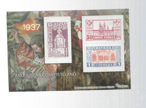 La Guerra Civil Española en sellos de correos: Juego 3 sellos 1937: Año jubilar compostelano