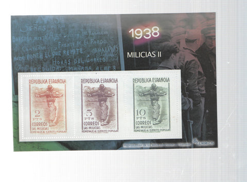 La Guerra Civil Española en sellos de correos: Juego 3 sellos 1938: Milicias II
