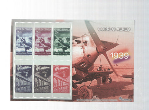 La Guerra Civil Española en sellos de correos: Juego 6 sellos 1939: Correo aereo