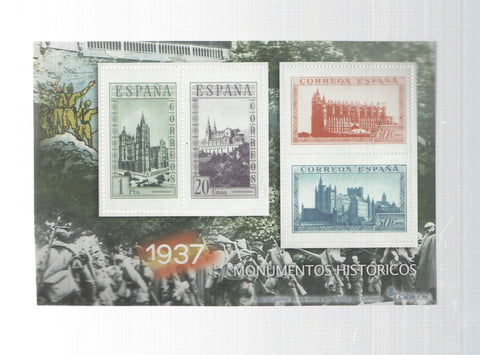 La Guerra Civil Española en sellos de correos: Juego 4 sellos 1937: Monumentos historicos