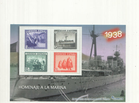 La Guerra Civil Española en sellos de correos: Juego 4 sellos 1938: Homenaje a la marina