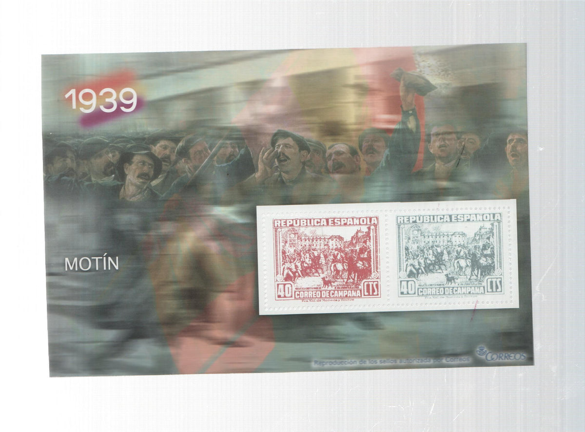 La Guerra Civil Española en sellos de correos: Juego 2 sellos 1939: Motin
