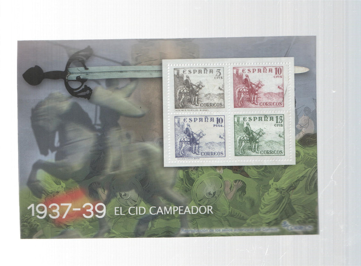 La Guerra Civil Española en sellos de correos: Juego 4 sellos 1937-39: El Cid Campeador