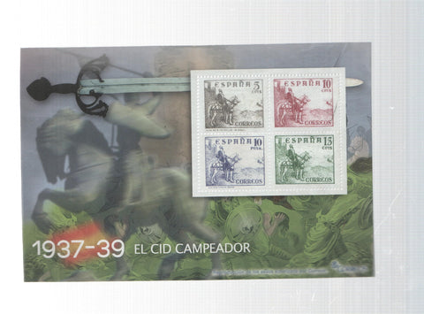 La Guerra Civil Española en sellos de correos: Juego 4 sellos 1937-39: El Cid Campeador