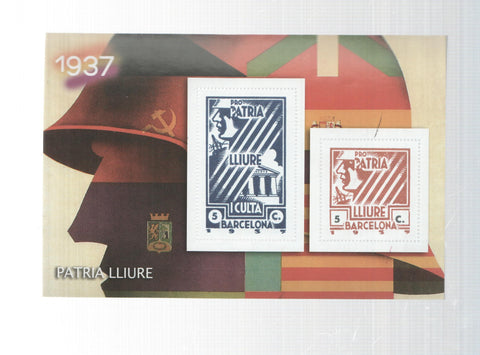 La Guerra Civil Española en sellos de correos: Juego 2 sellos 1937: Patria Lliurw