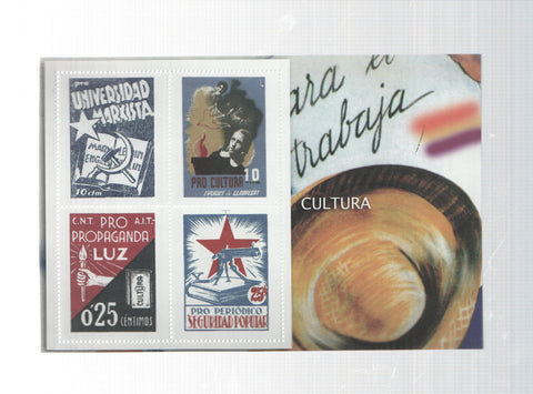 La Guerra Civil Española en sellos de correos: Juego 4 sellos: Cultura