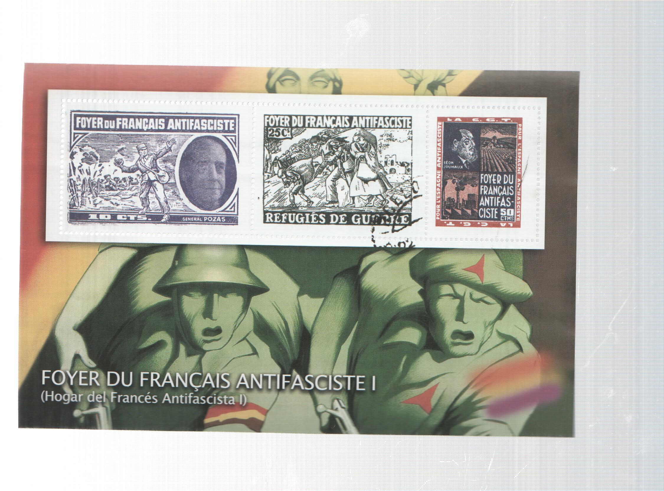 La Guerra Civil Española en sellos de correos: Juego 3 sellos: Foyer du Français Antifascites I