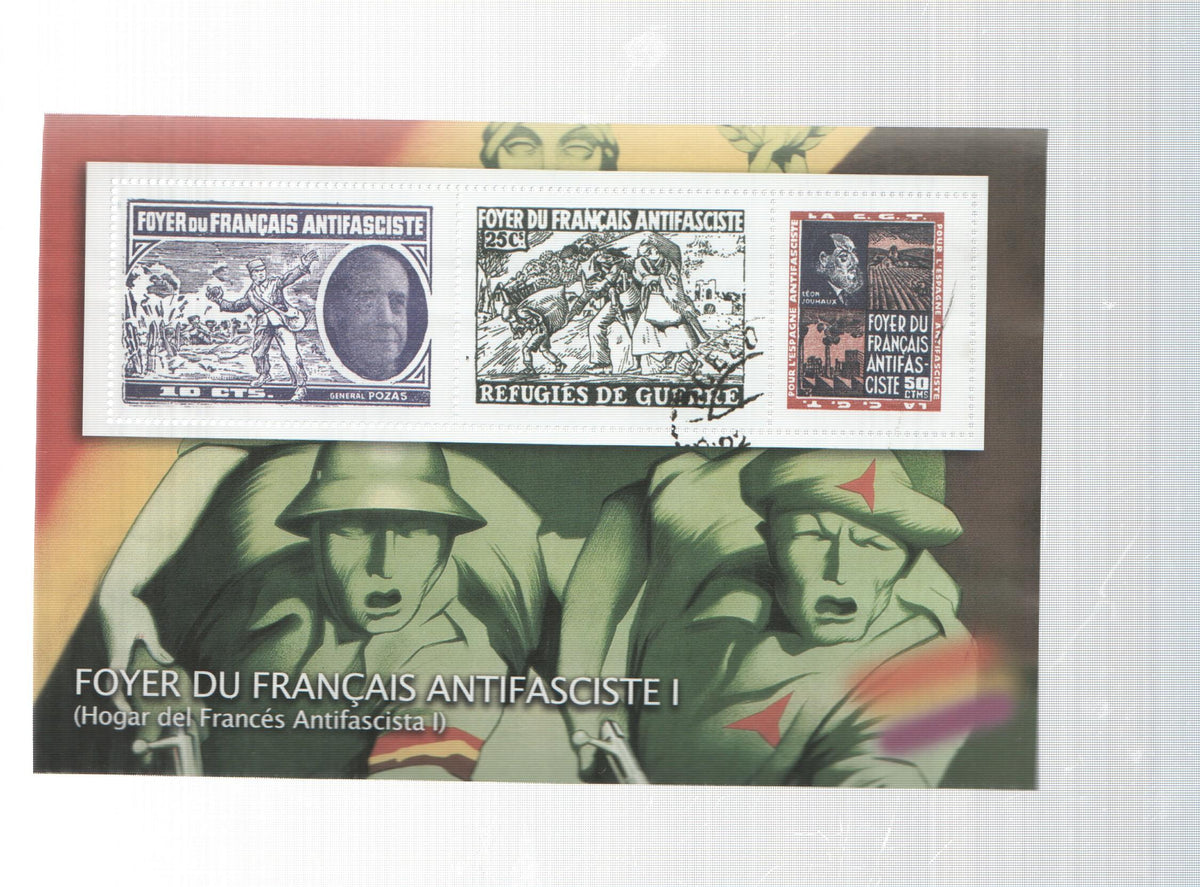 La Guerra Civil Española en sellos de correos: Juego 3 sellos: Foyer du Français Antifascites I