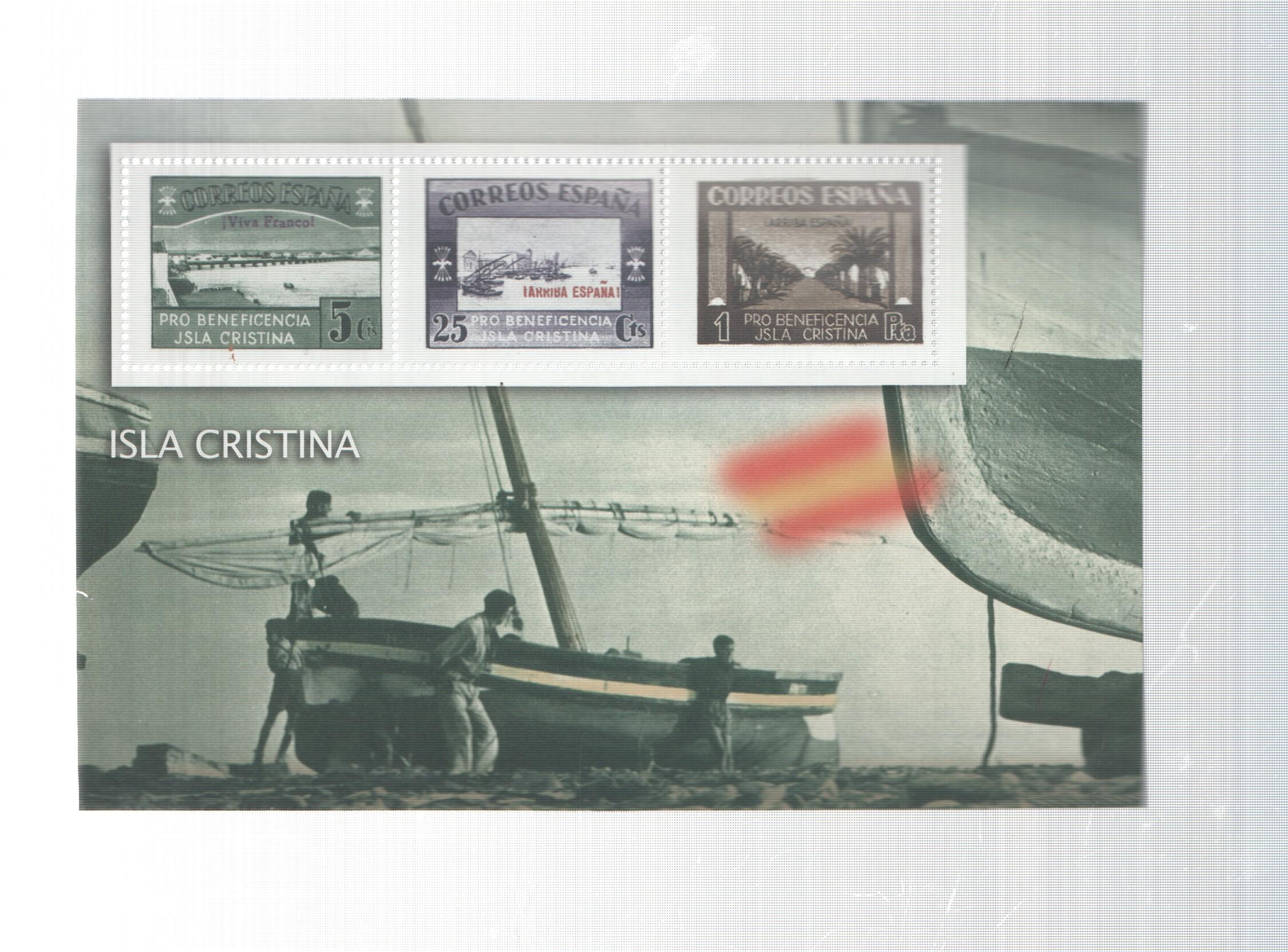 La Guerra Civil Española en sellos de correos: Juego 3 sellos: Isla Cristina