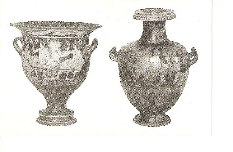 Postal 021461 : Hidria y cratera griegas de figuras rojas