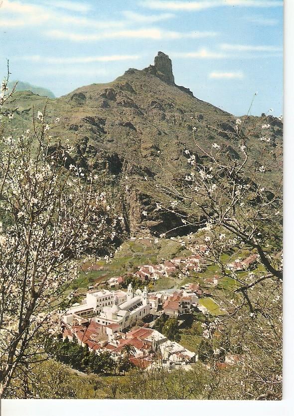 Postal 029699 : Gran Canaria (Islas Canarias) Vista general de Tejeda y monte Bentaiga al fondo