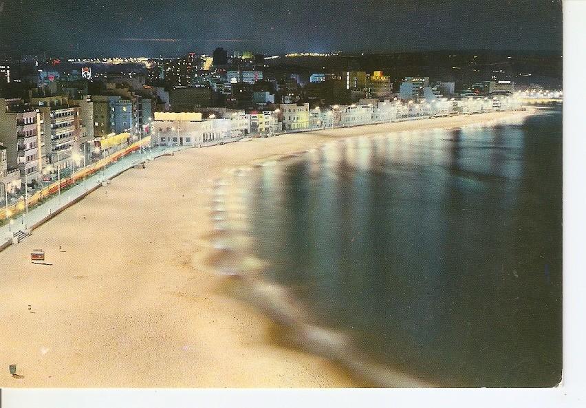 Postal 039534 : Islas Canarias. Las Palmas (Isla de Gran Canaria). Nocturna Paseo Maritimo y Playa de las Canteras
