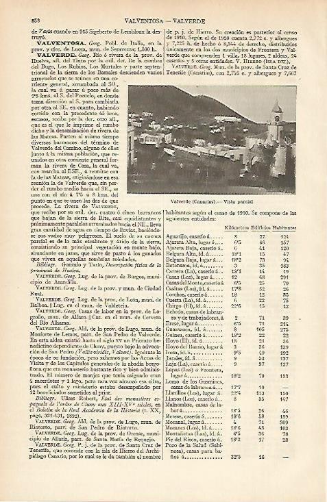 LAMINA ESPASA 4774: Vista parcial de Valverde Canarias