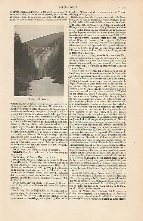 LAMINA ESPASA 7534: Viaducto de Solis Canarias y trasera dibujo de Antonio de Solis