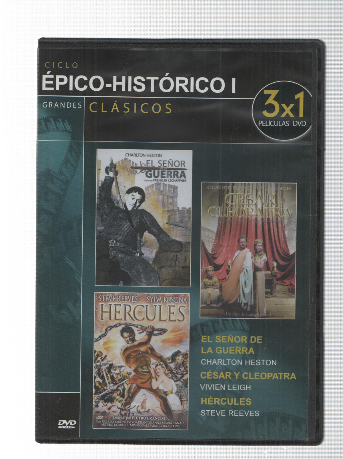 DVD: El Señor de la GUerra, Cesar y Cleopatra, Hercules. Coleccion Grandes Clasicos Ciclo Epico-Historico I