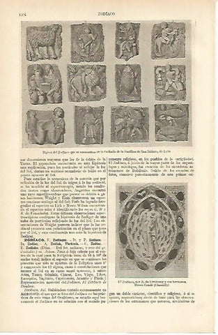 LAMINA ESPASA 1671: Signos del zodiaco en San Isidoro Leon
