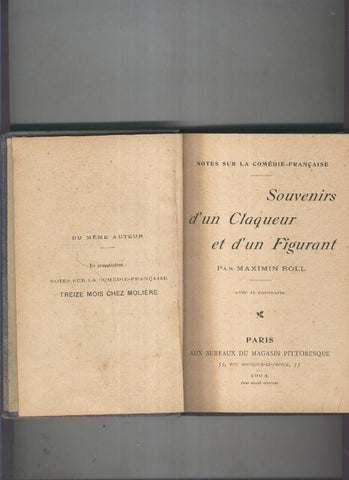 Souvenirs d un claqueur et d un figurant