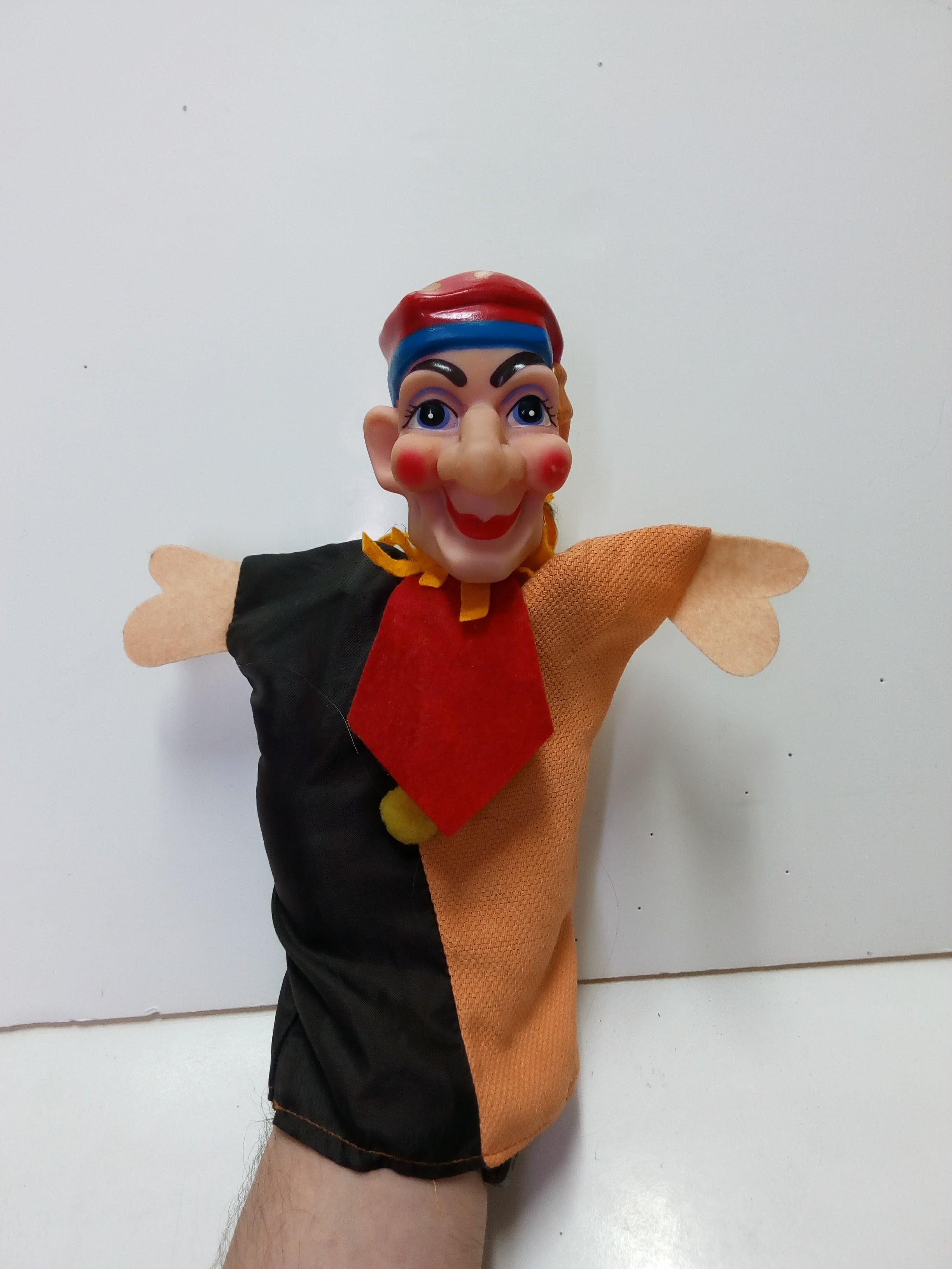 Titella / Titere de guante cabeza de goma : Figura payaso