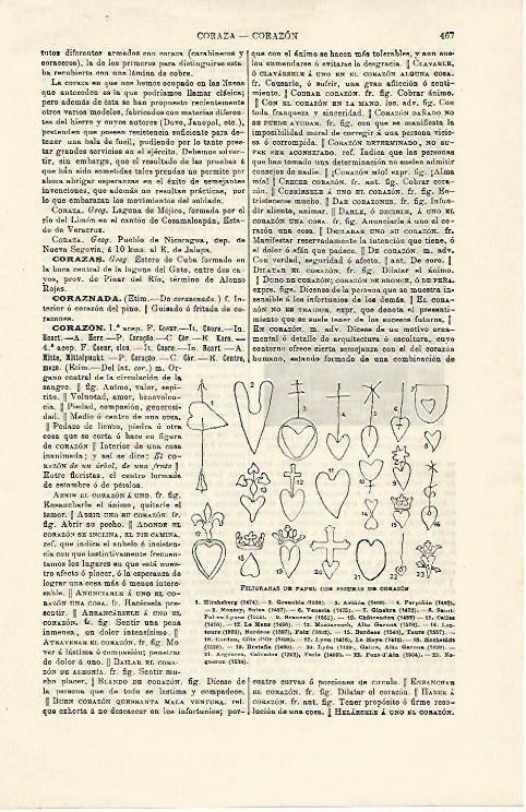 LAMINA ESPASA 14923: Filigranas de papel con figura de corazon