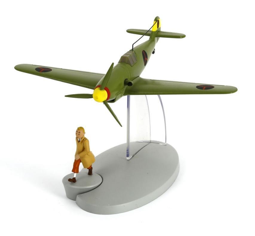 Avion Tintin con figura:  avion Messerschmitt BF-109 del album El Cetro de Ottokar (ref. #29536)