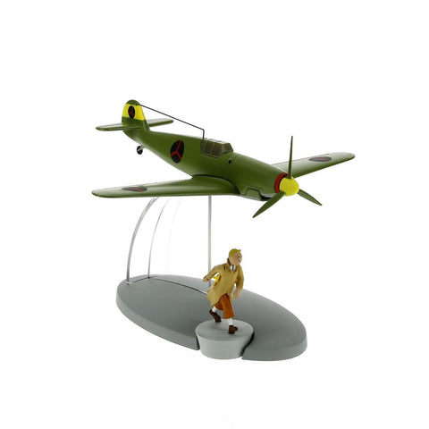 Avion Tintin con figura:  avion Messerschmitt BF-109 del album El Cetro de Ottokar (ref. #29536)