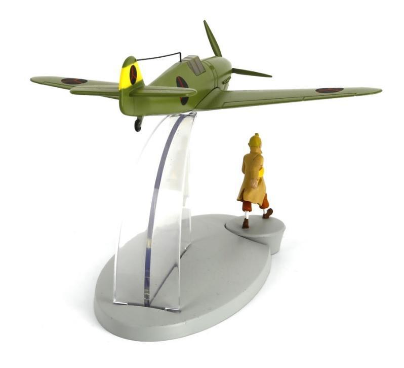 Avion Tintin con figura:  avion Messerschmitt BF-109 del album El Cetro de Ottokar (ref. #29536)