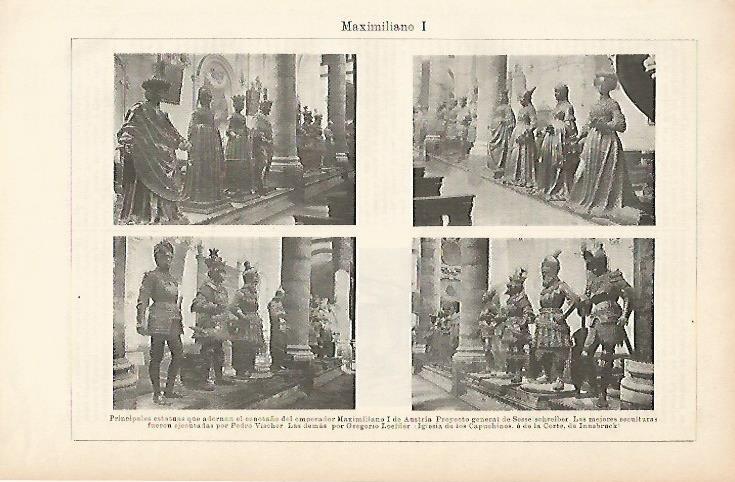 LAMINA ESPASA 1202: Estatuas del cenotafio de Maximiliano I