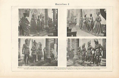 LAMINA ESPASA 1202: Estatuas del cenotafio de Maximiliano I