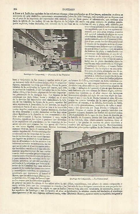 LAMINA ESPASA 12266: Plazuela de las Platerias en Santiago de Compostela
