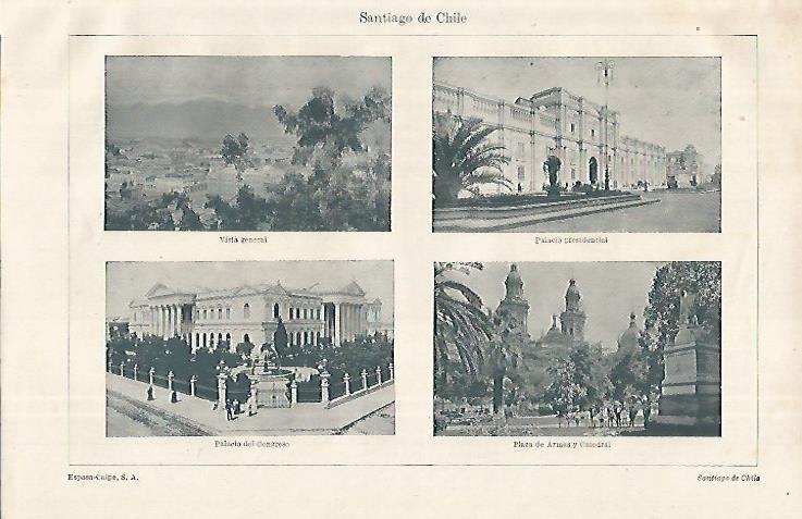LAMINA ESPASA 12285: Palacios de Santiago de Chile