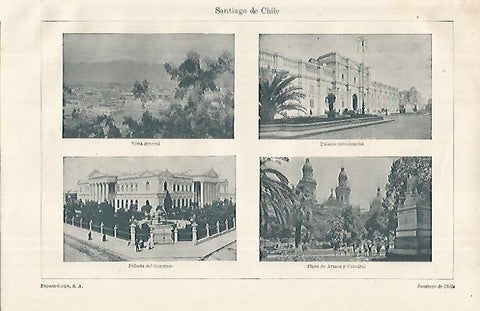 LAMINA ESPASA 12285: Palacios de Santiago de Chile