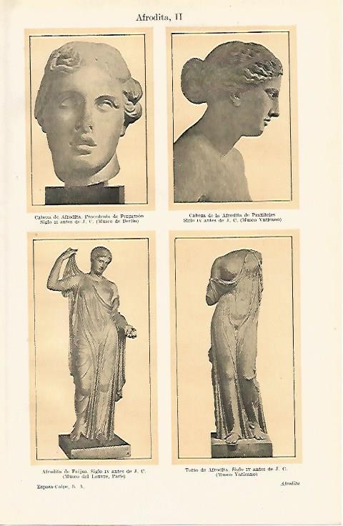 LAMINA ESPASA 12597: Esculturas representando a Afrodita