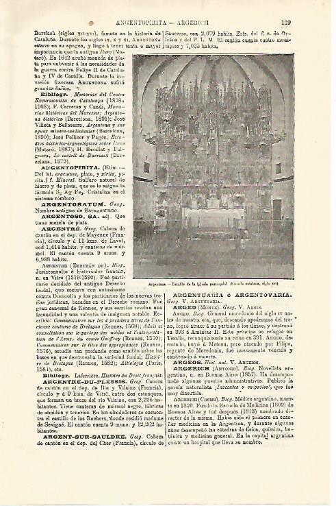 LAMINA ESPASA 12763: Retablo de la iglesia de Argentona Barcelona