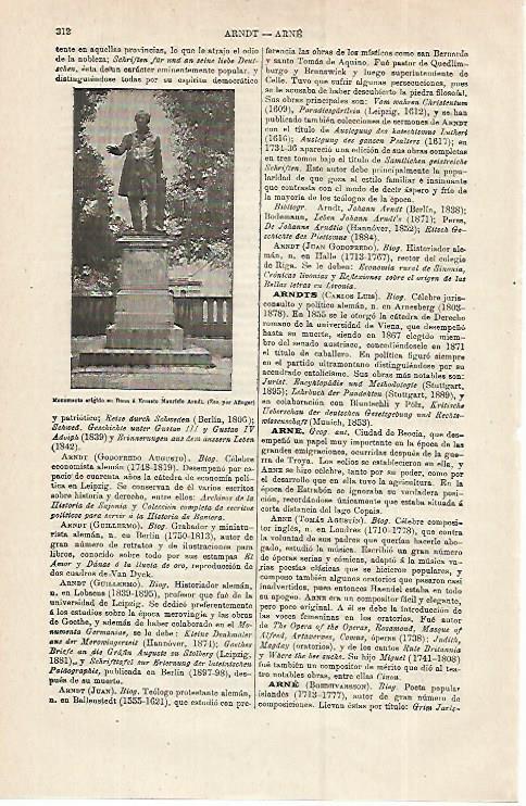 LAMINA ESPASA 12811: Monumento a E. M. Arndt
