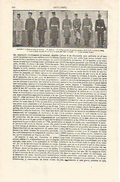 LAMINA ESPASA 12857: Uniformes de artilleria