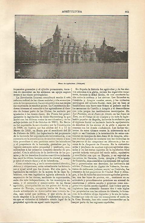 LAMINA ESPASA 12636: Museo de Agricultura en Budapest Hungria