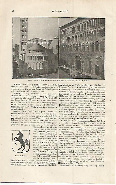 LAMINA ESPASA 12747: Iglesia de Santa Maria en Arezzo Italia