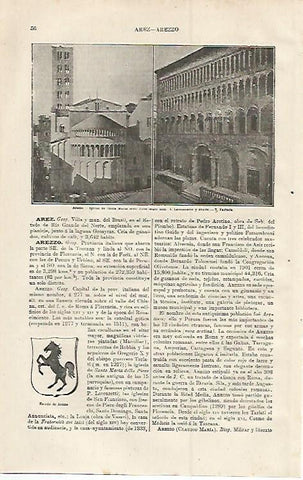 LAMINA ESPASA 12747: Iglesia de Santa Maria en Arezzo Italia