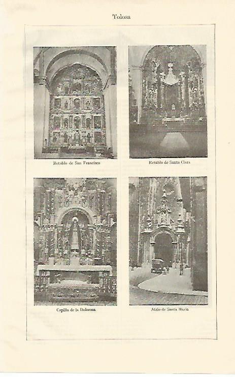 LAMINA ESPASA 1288: Retablos de la Catedral de Tolosa