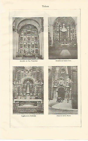 LAMINA ESPASA 1288: Retablos de la Catedral de Tolosa