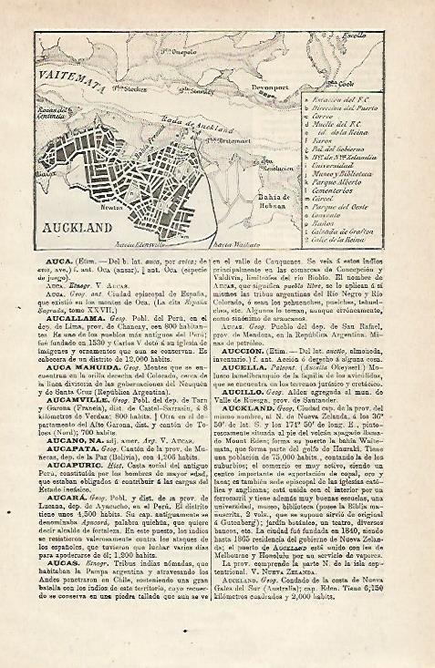 LAMINA ESPASA 12976: Plano de Auckland Estados Unidos